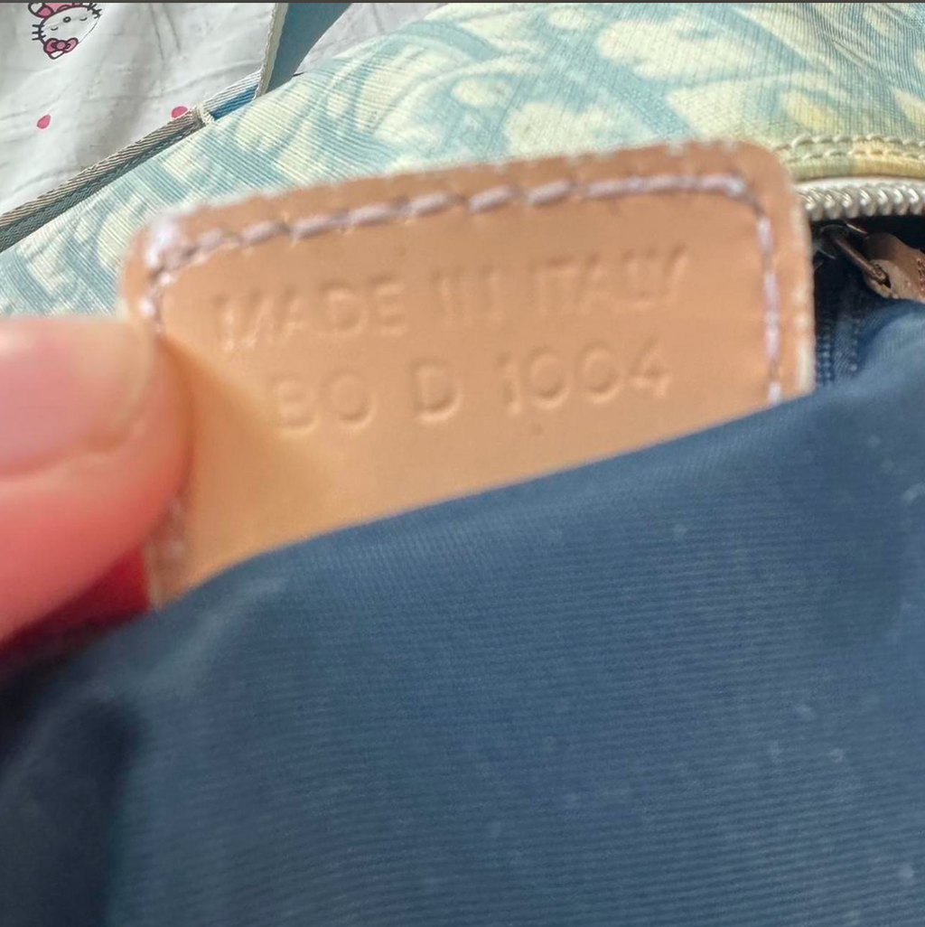 CHRISTIAN DIOR | Trotter Canvas Boston Bag Blue