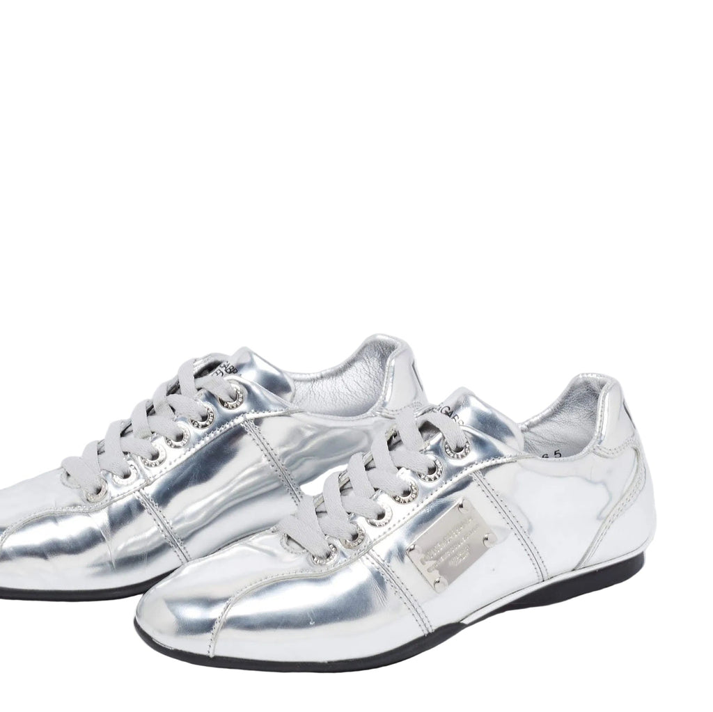 DOLCE & GABBANA | Metallic Silver DG 670 Sneaker Trainers