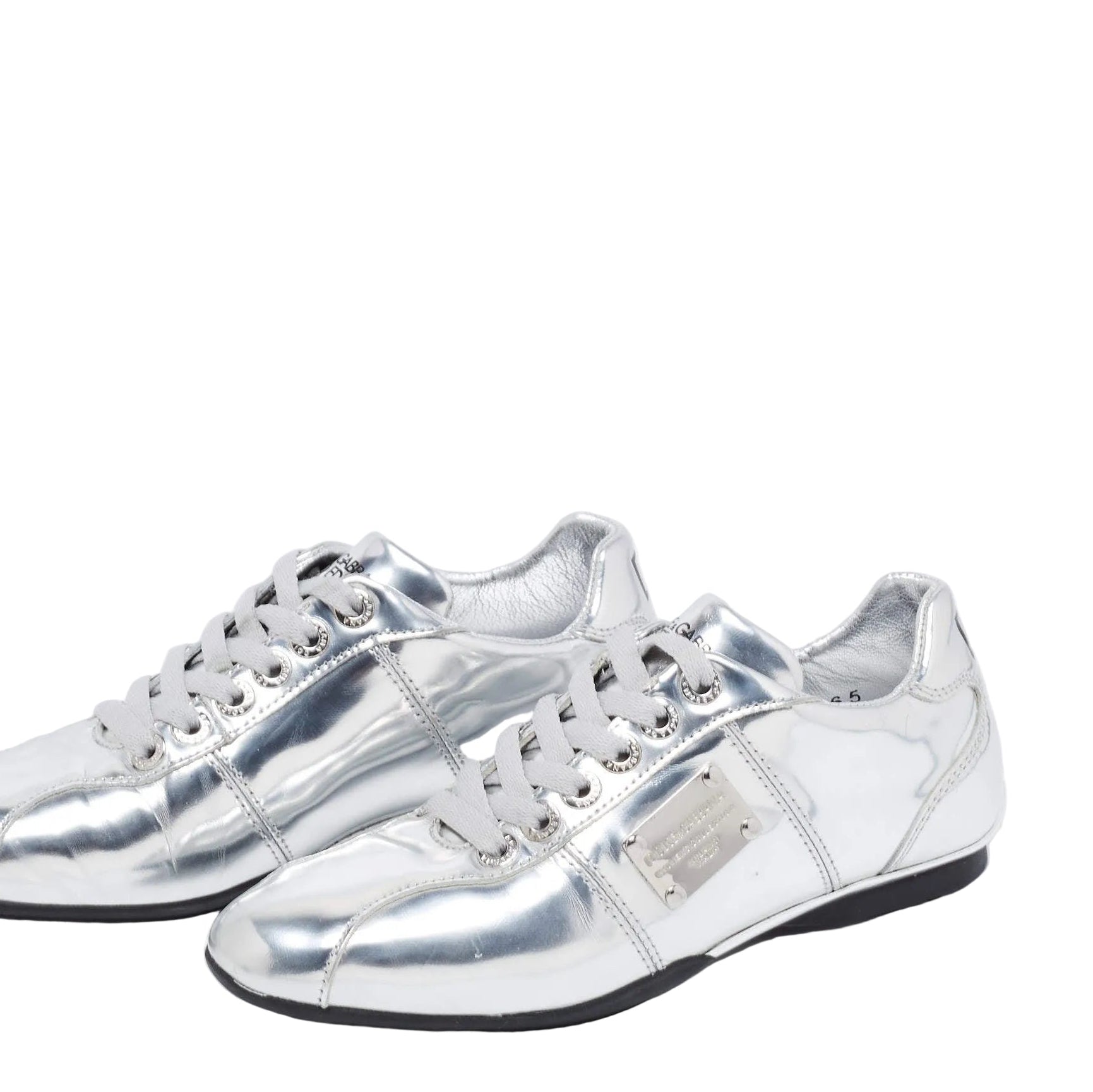 DOLCE & GABBANA | Metallic Silver DG 670 Sneaker Trainers