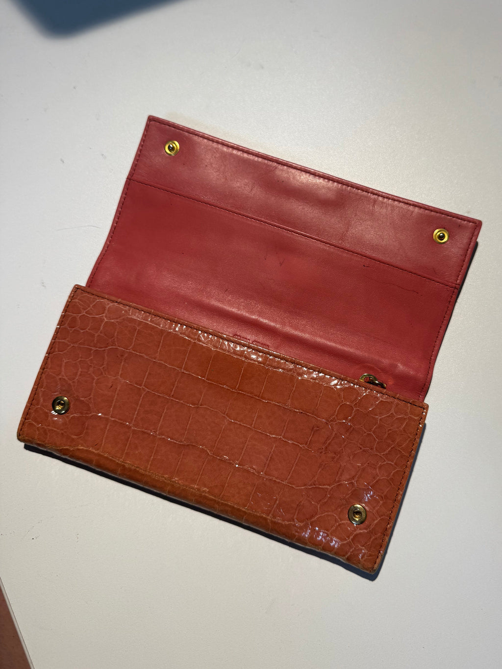 MIU MIU | Crocodile-embossed Leather Long Wallet