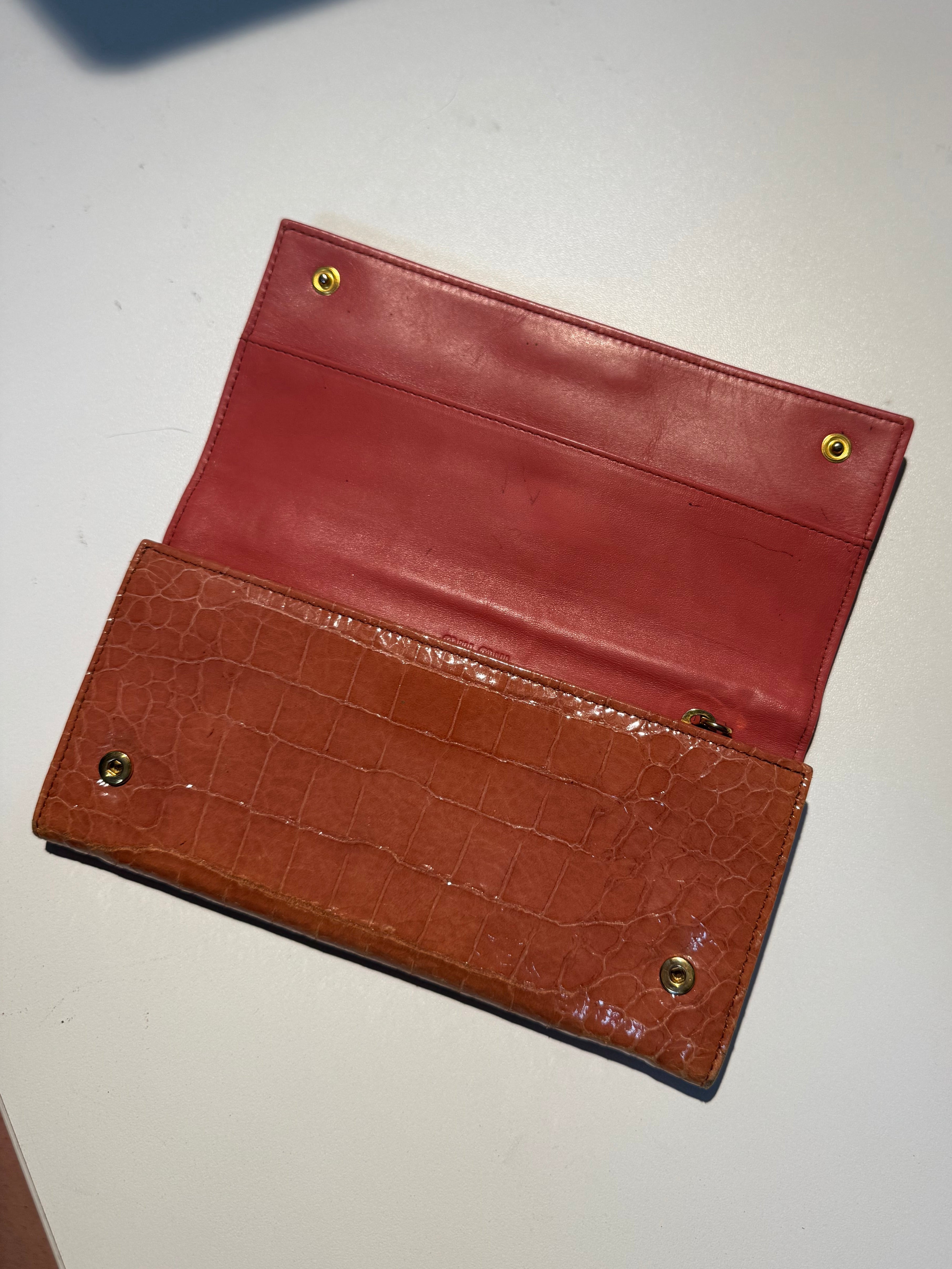 MIU MIU | Crocodile-embossed Leather Long Wallet