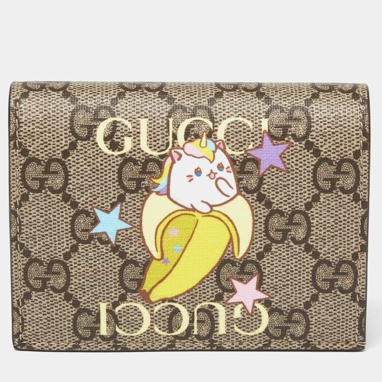 GUCCI | Rainbow and Stars Bananya GG Supreme Compact Wallet