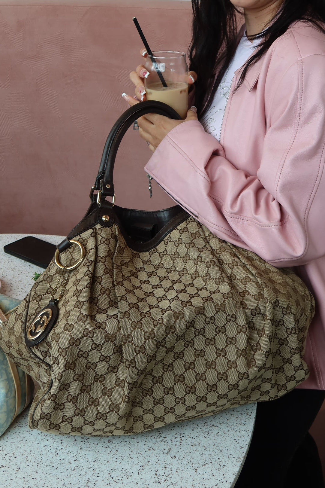 🏷️SOLD GUCCI |                      Large GG Canvas Sukey Tote