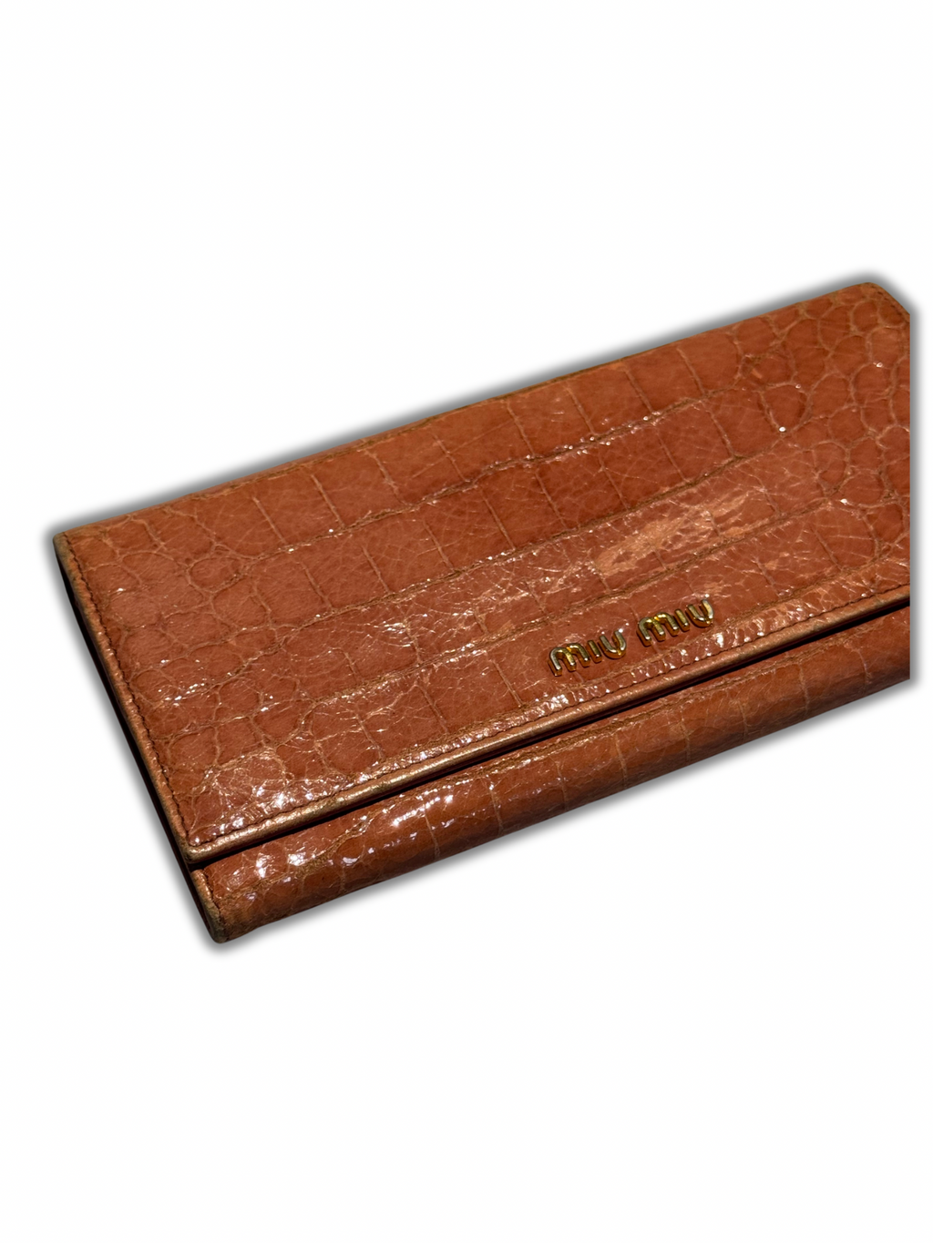 MIU MIU | Crocodile-embossed Leather Long Wallet