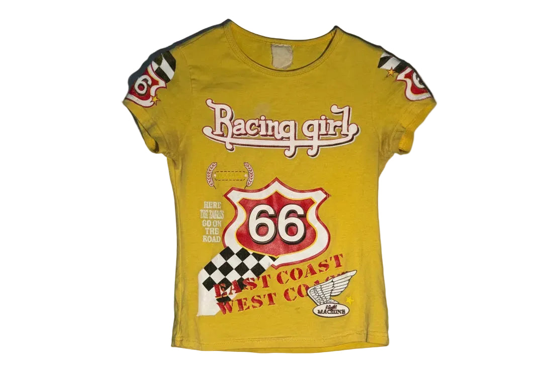 RACING GIRL l Vintage Y2K Baby-Tee