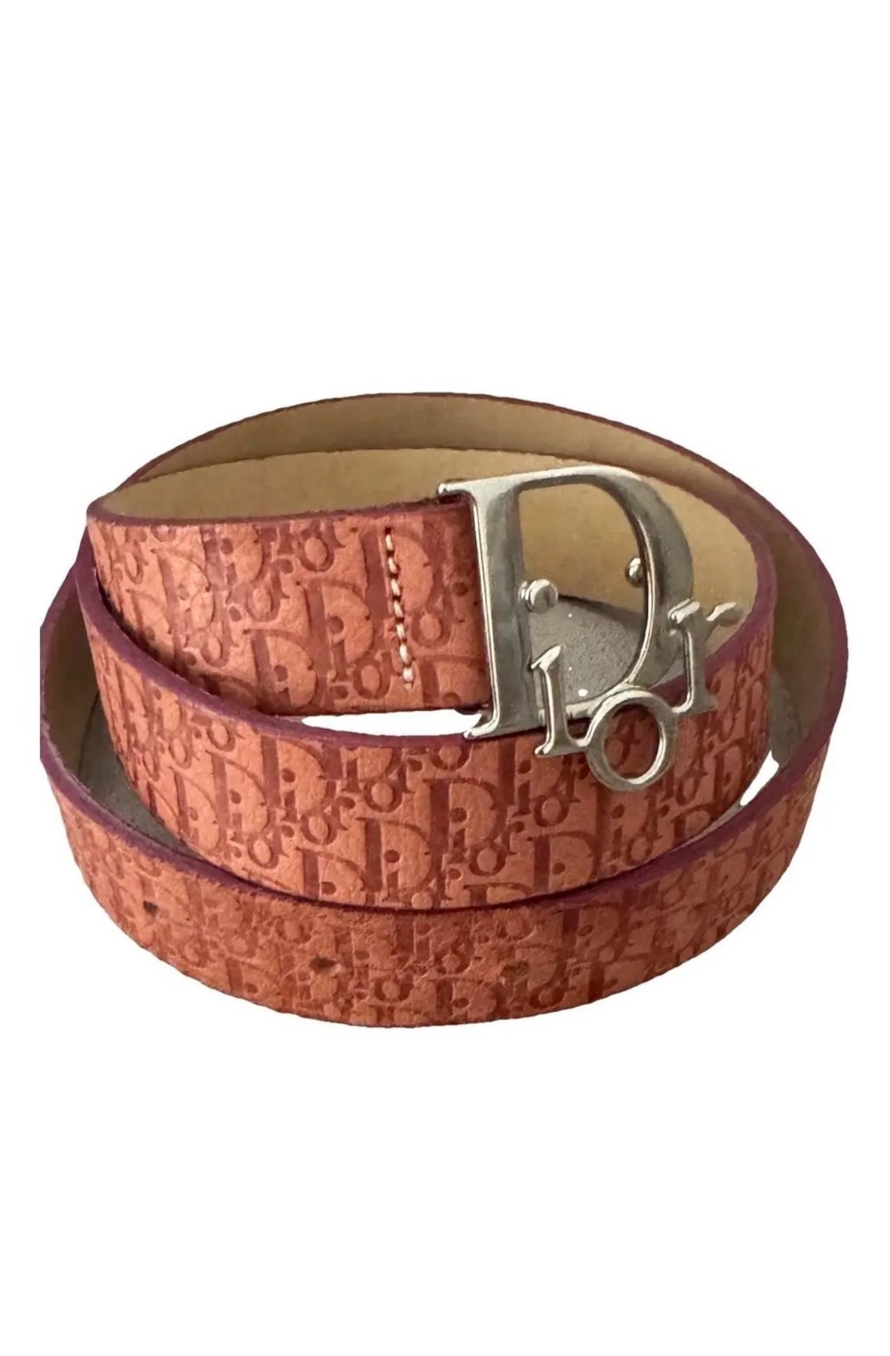 CHRISTIAN DIOR | Monogram Silver Buckle Trotter Belt