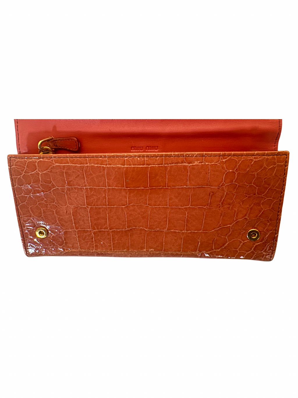 MIU MIU | Crocodile-embossed Leather Long Wallet