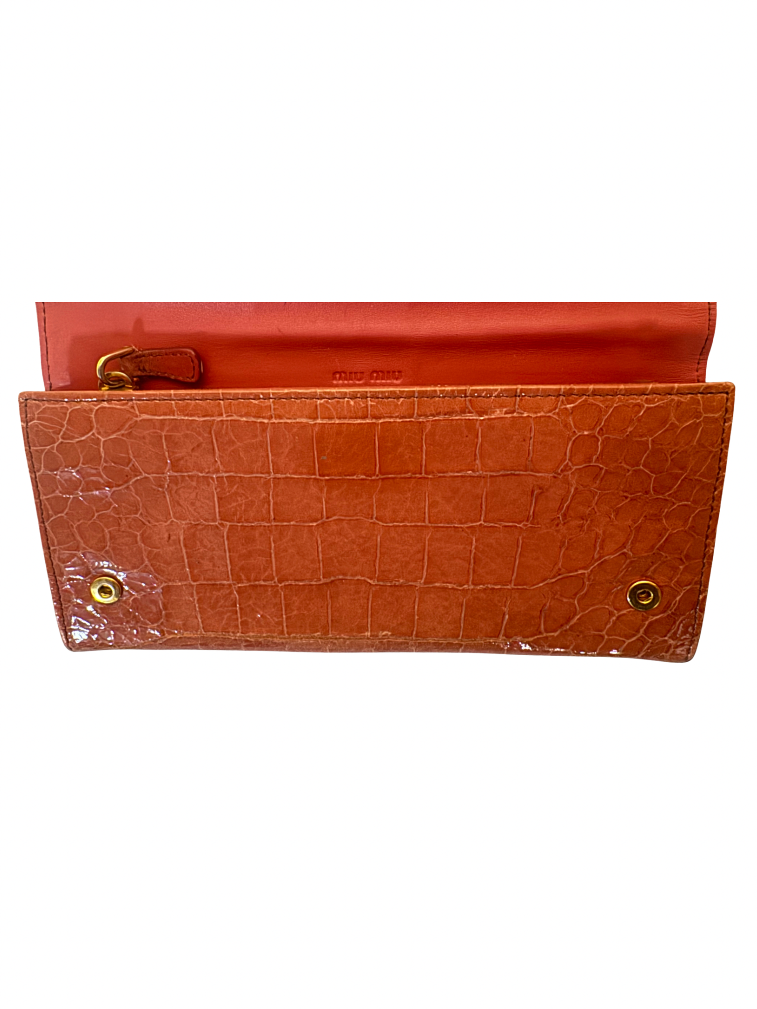 MIU MIU | Crocodile-embossed Leather Long Wallet