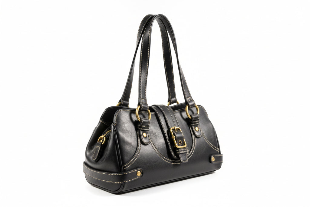 Vintage Y2K Leather Gold Buckle Shoulder bag