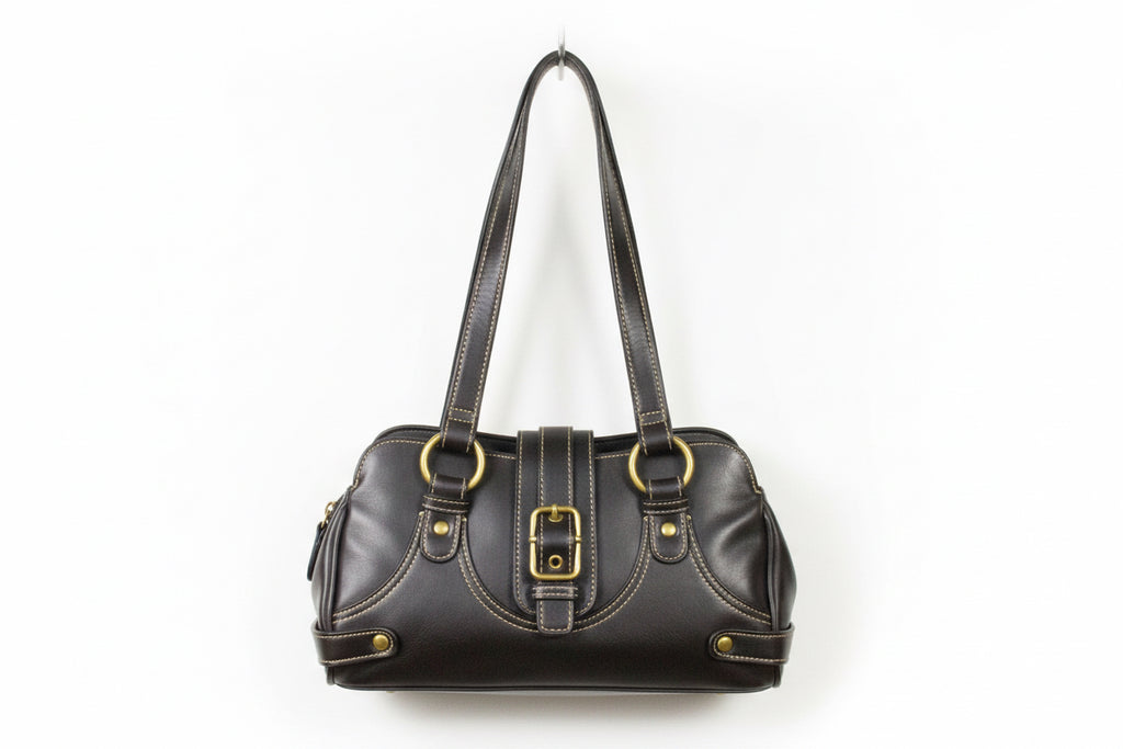 Vintage Y2K Leather Gold Buckle Shoulder bag