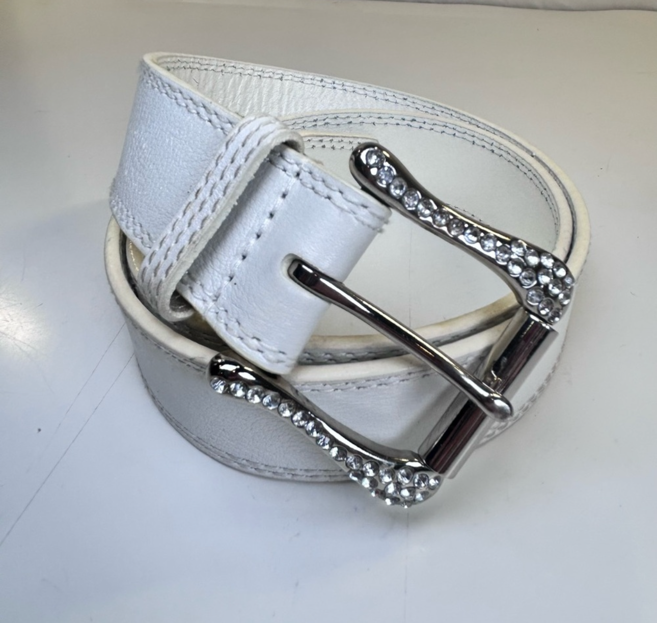 GUESS | Leather Rhinestone Belt