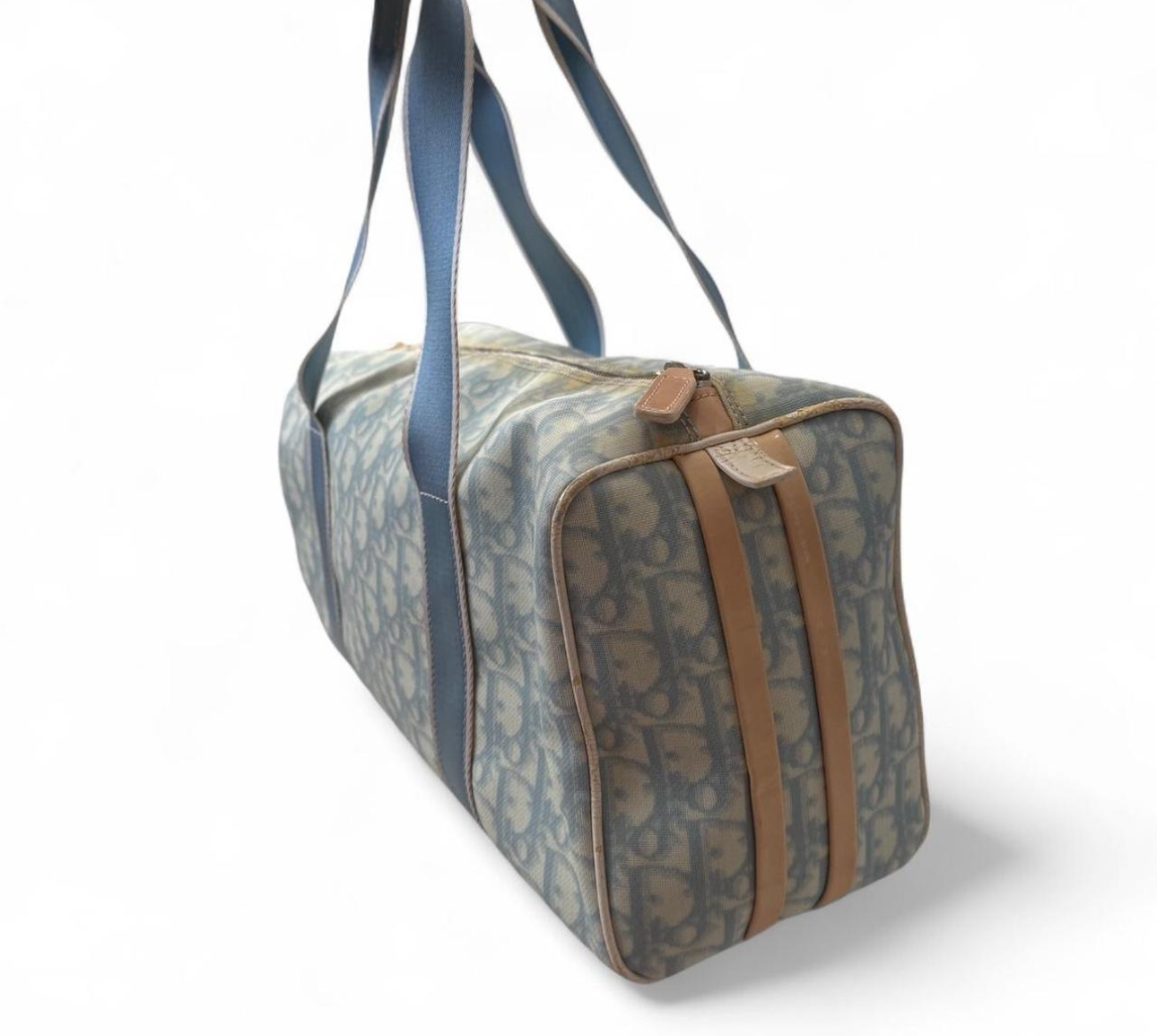 CHRISTIAN DIOR | Trotter Canvas Boston Bag Blue