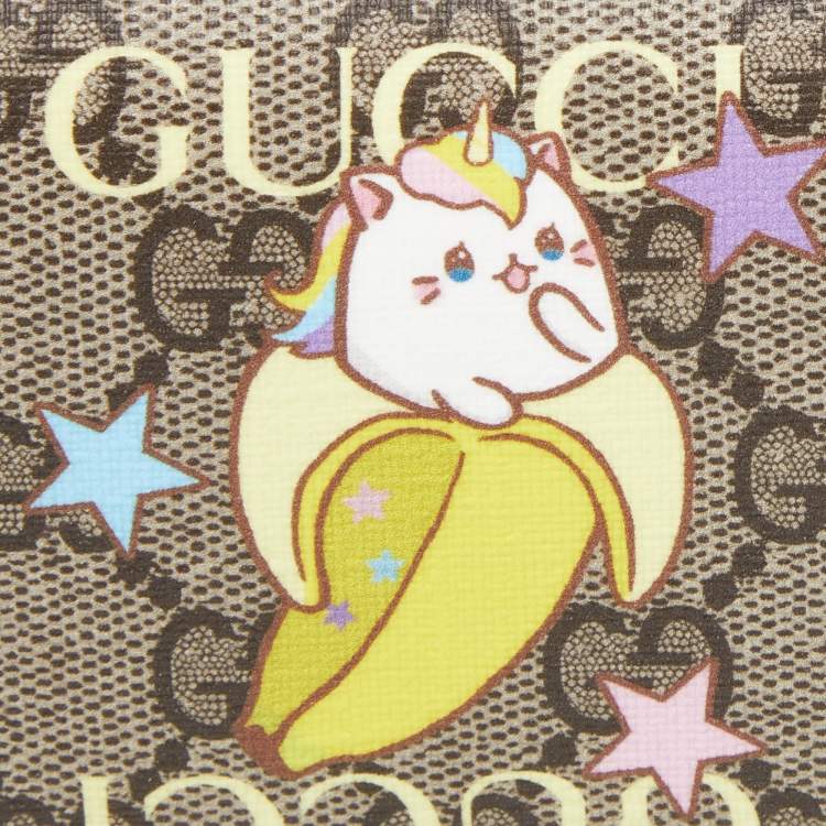 GUCCI | Rainbow and Stars Bananya GG Supreme Compact Wallet