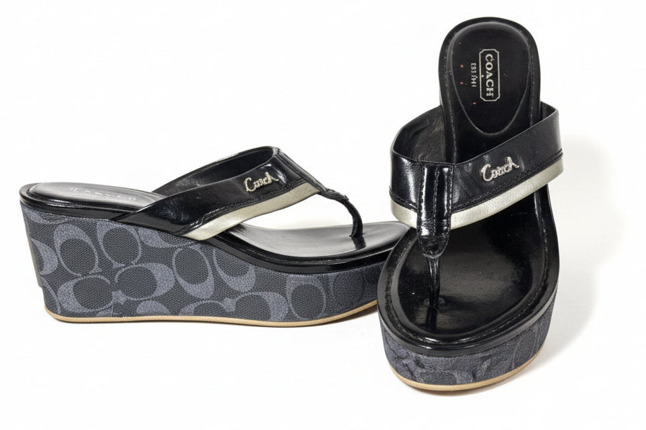 COACH | Jody Wedge Platform Monogram Sandals