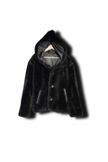 Vintage Reversible Big Hooded Faux Fur Coat