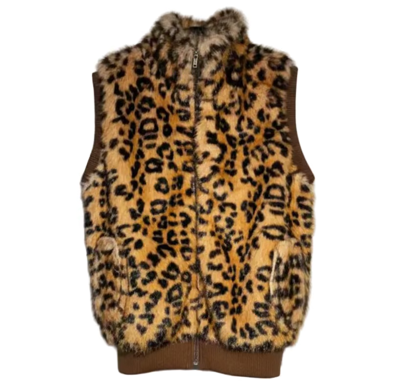 Cheetah Print Fur Vest