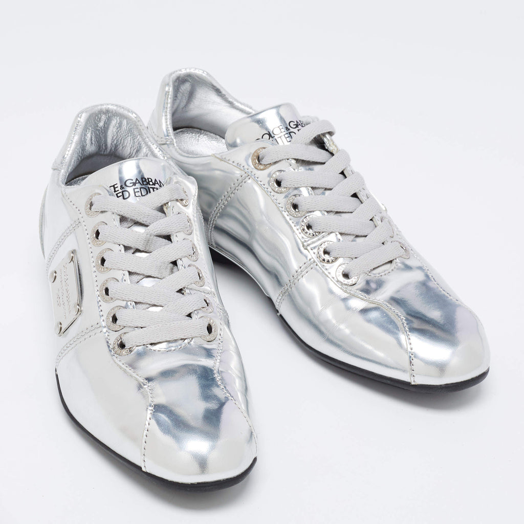 DOLCE & GABBANA | Metallic Silver DG 670 Sneaker Trainers