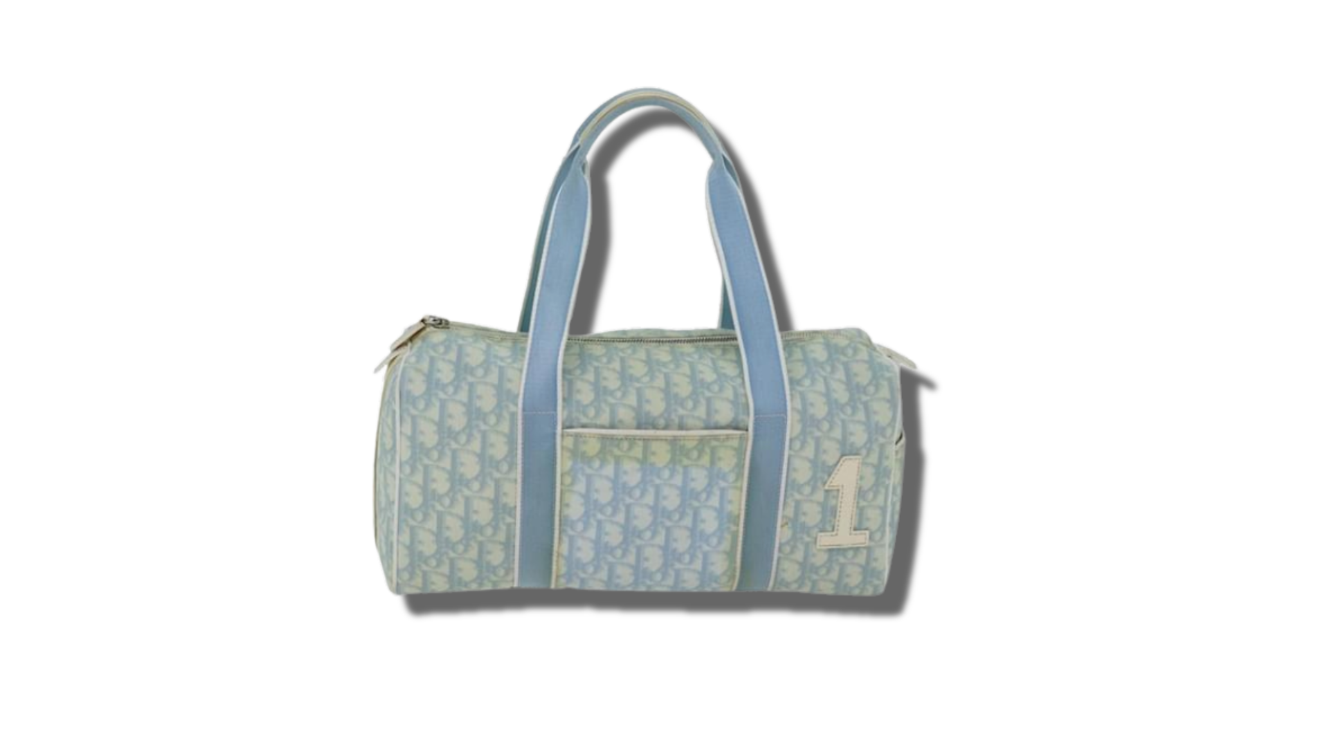 CHRISTIAN DIOR | Trotter Canvas Boston Bag Blue